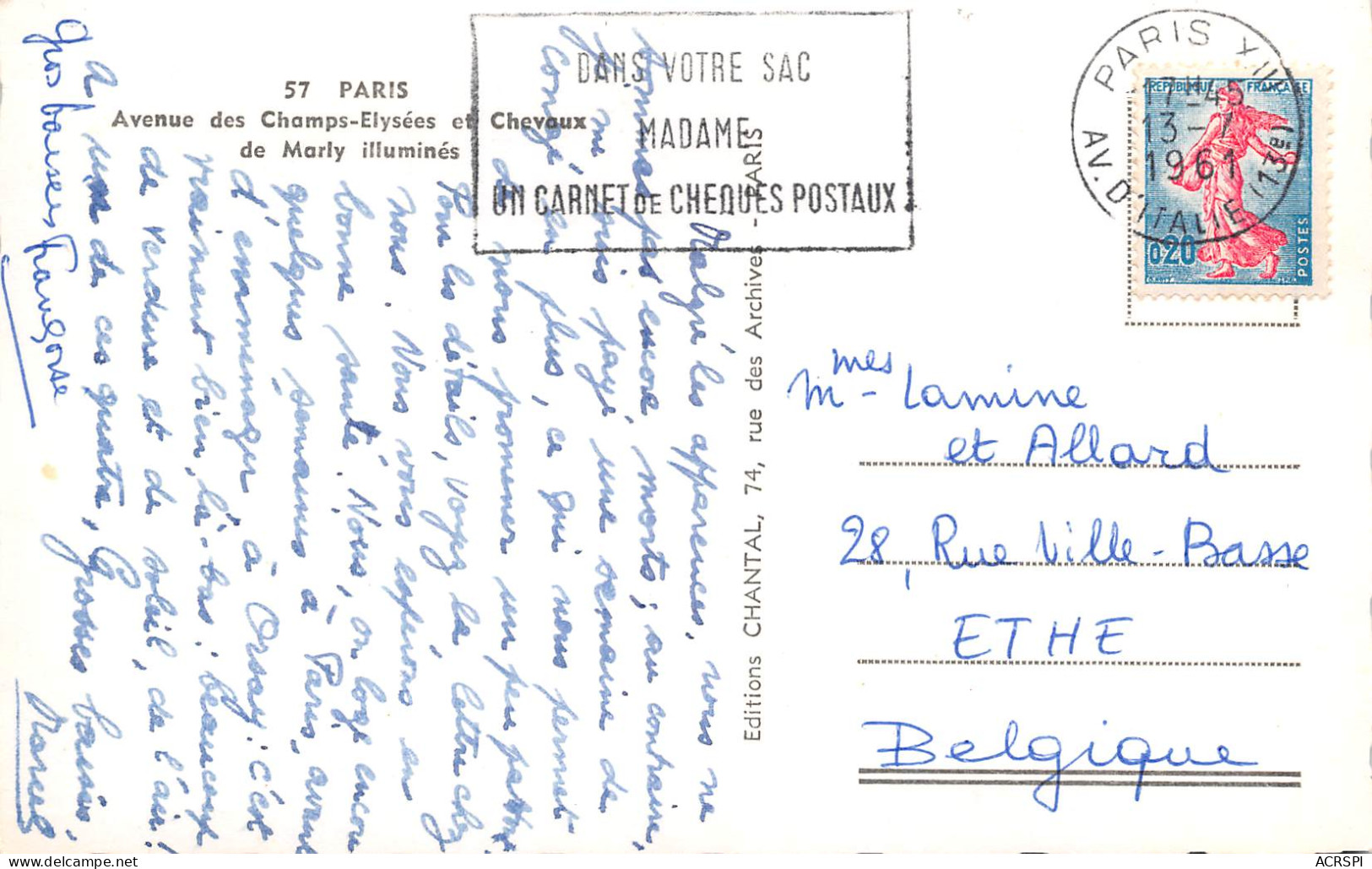 Chevaux  Avenue Des Champs Elysées  2 (scan Recto Verso)MG2850UND - Sonstige Sehenswürdigkeiten