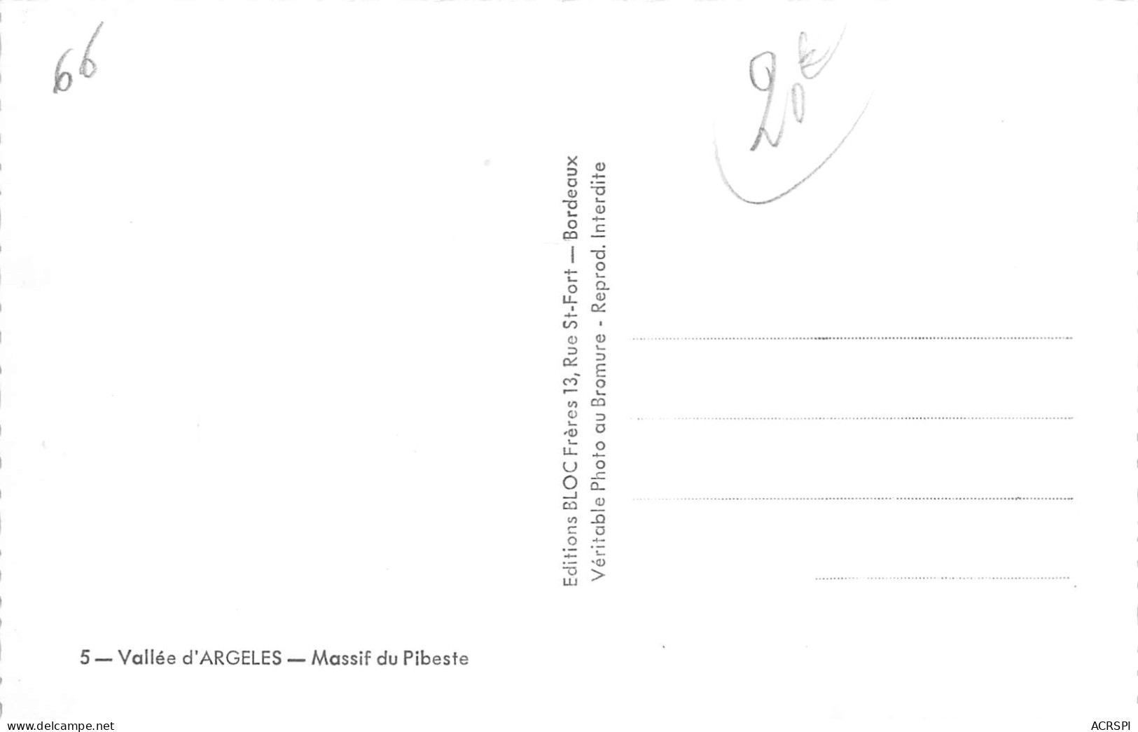 65 ARGELES Vallée Et Massif Du Pibeste   1 (scan Recto Verso)MG2850VIC - Argeles Gazost