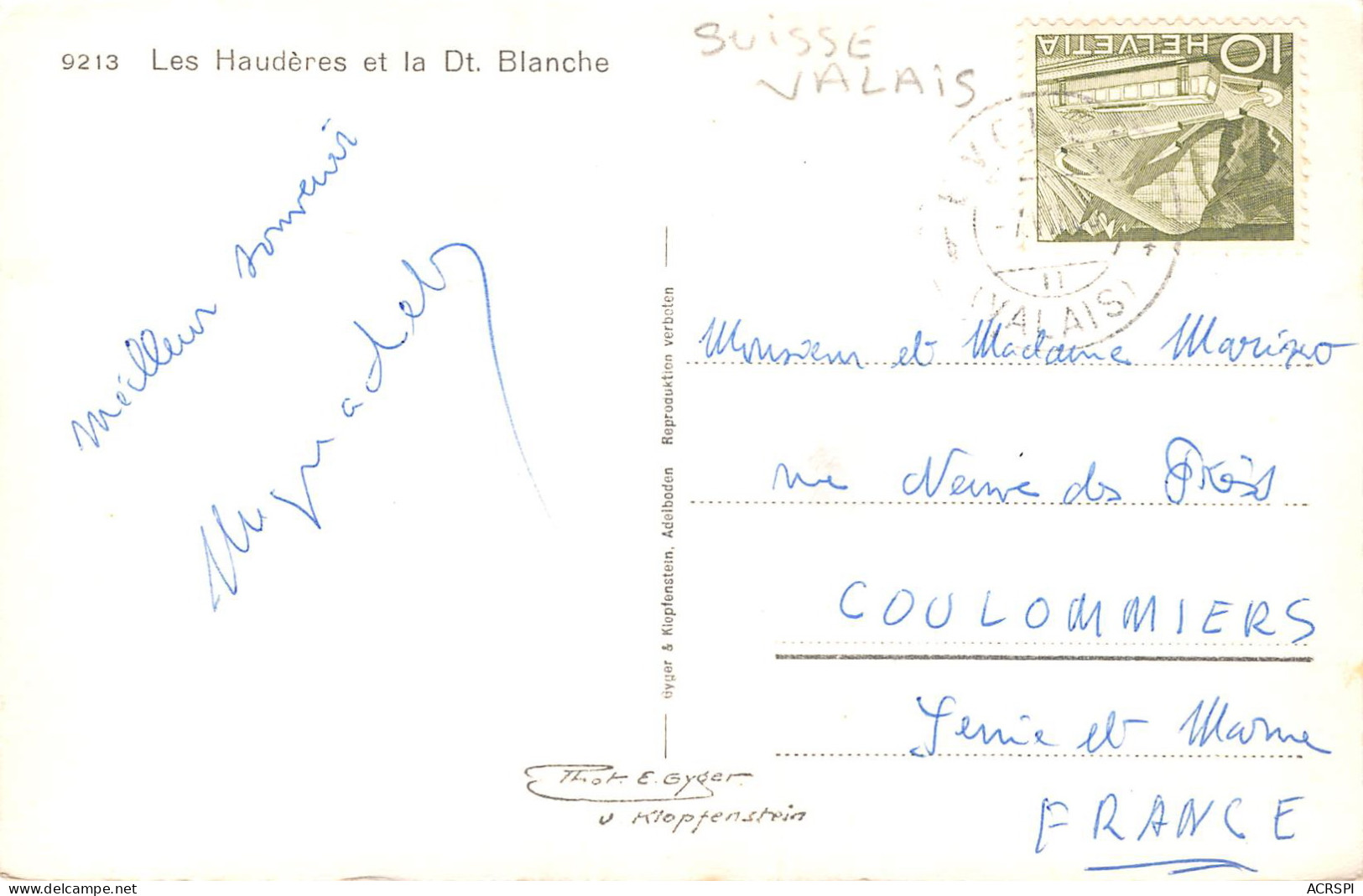 Suisse Valais Les HAUDERES Et La Dent BLANCHE   35 (scan Recto Verso)MG2850VIC - Andere & Zonder Classificatie