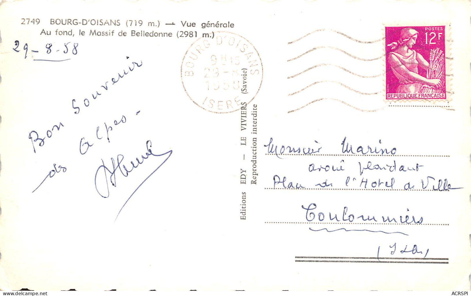 BOURG D'OISANS Vue Générale   5 (scan Recto Verso)MG2850VIC - Bourg-d'Oisans