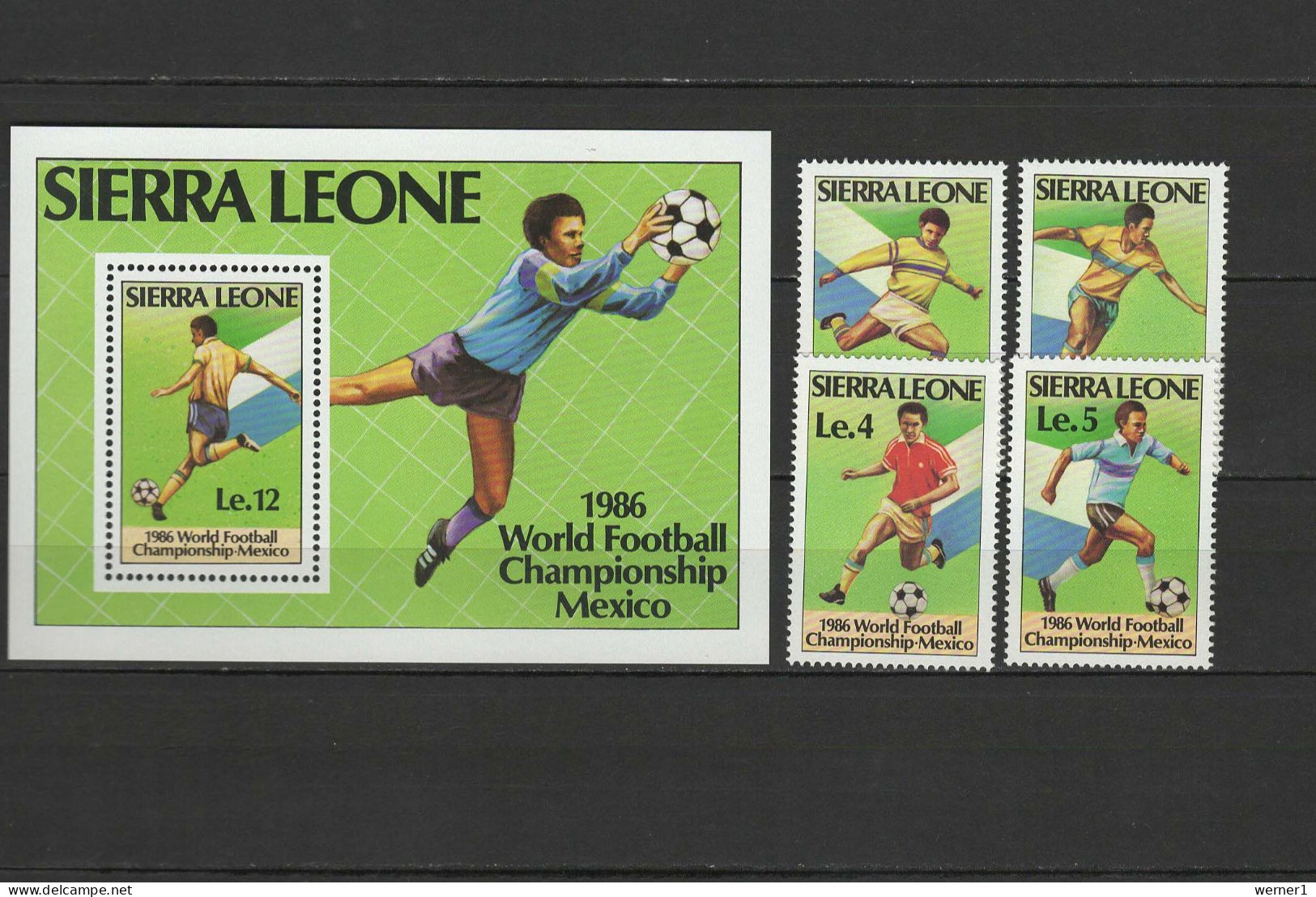 Sierra Leone 1986 Football Soccer World Cup Set Of 4 + S/s MNH - 1986 – México