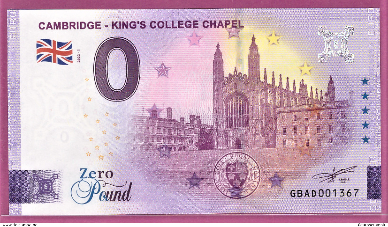Privatentwürfe - 0-Euro GBAD 2022-1 Zero Pound CAMBRIDGE - KING'S ...