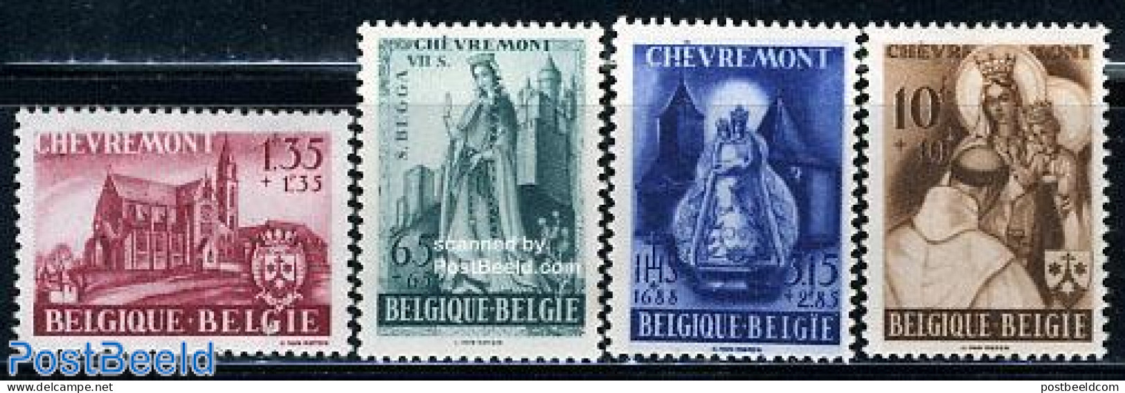 Belgium 1948 Chevremont 4v, Mint NH, Religion - Churches, Temples, Mosques, Synagogues - Religion - Neufs