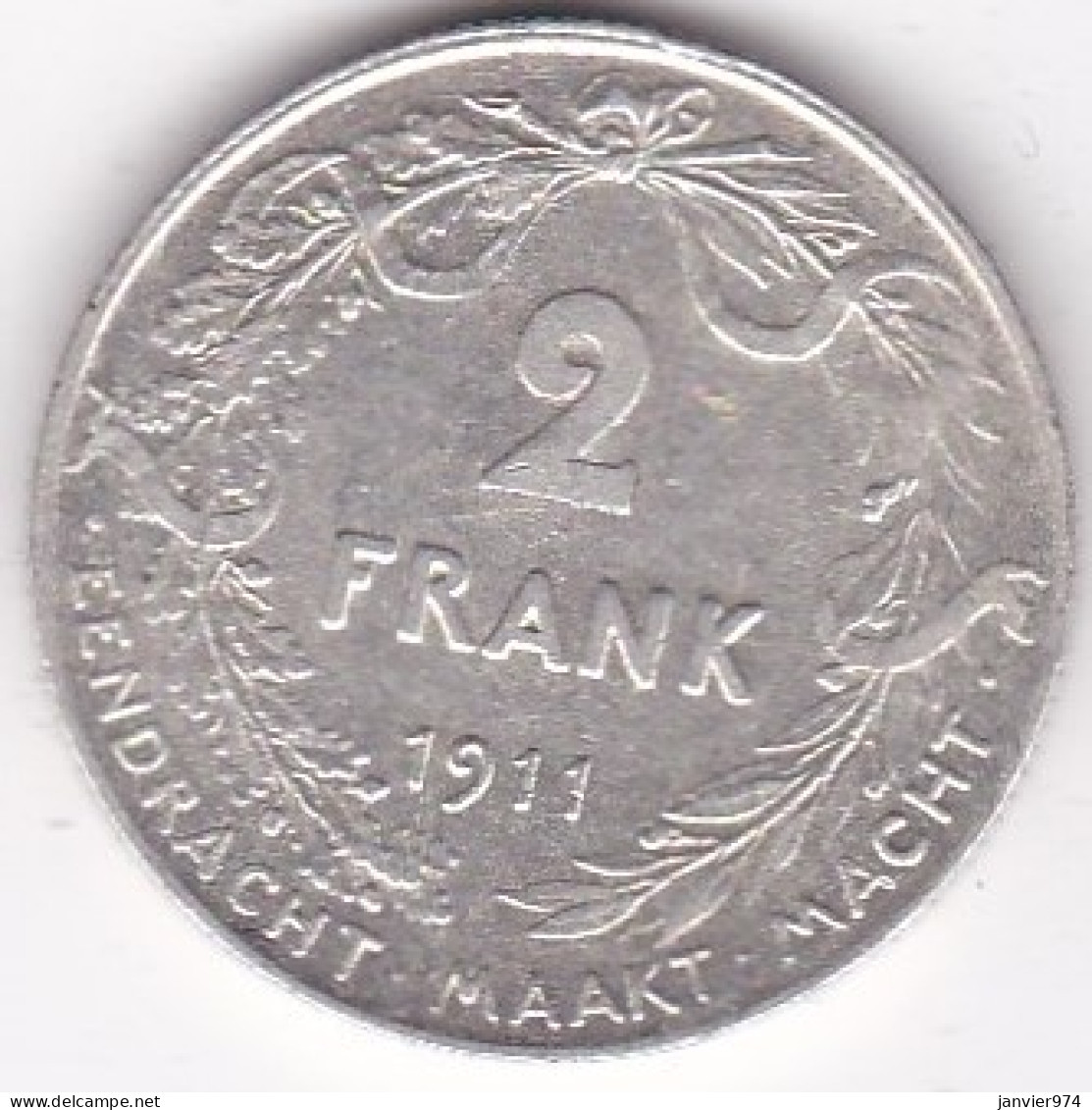 Belgique. 2 Frank 1911. Albert I. Légende Flamand. En Argent - 2 Francs