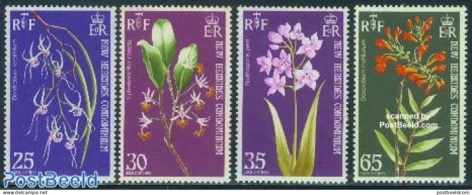 New Hebrides 1973 Orchids 4v E, Mint NH, Nature - Flowers & Plants - Orchids - Nuovi