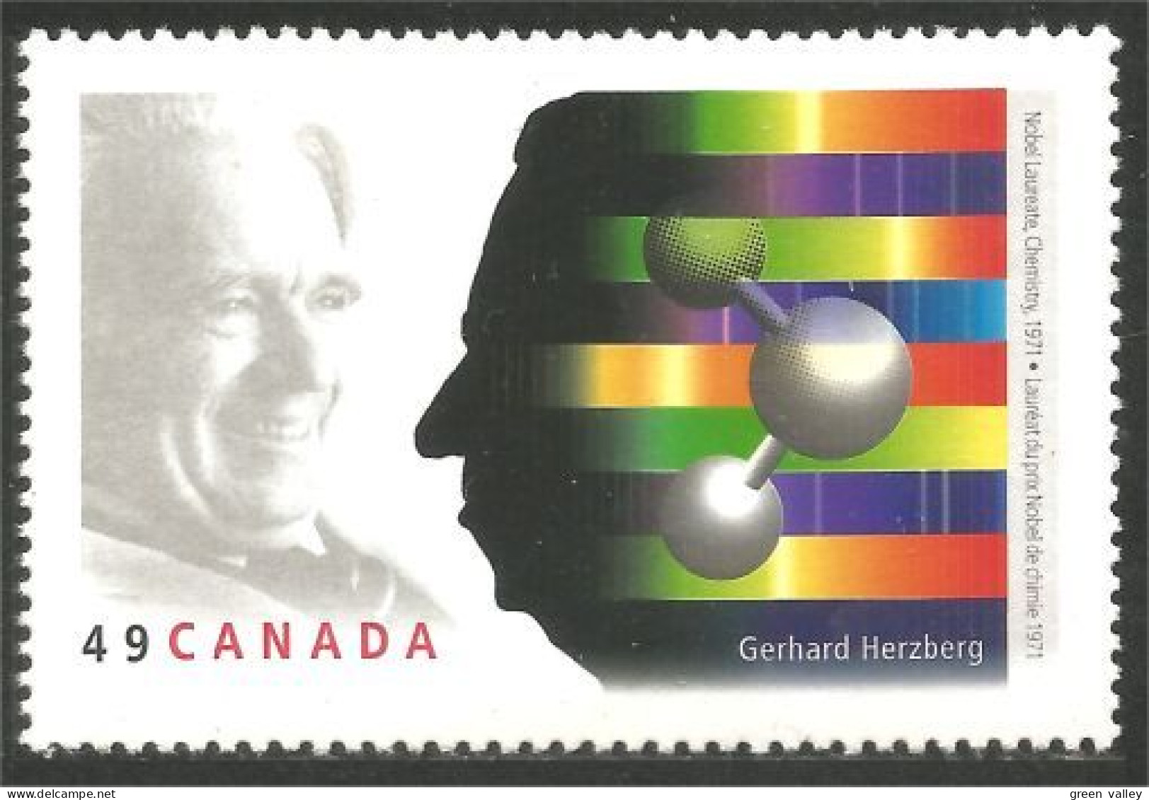 Canada Gerhard Herzberg Prix Nobel Prize Chimie Chemistry MNH ** Neuf SC (C20-61b) - Prix Nobel
