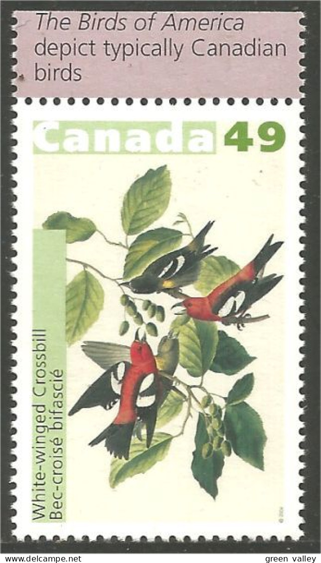 Canada Oiseaux Audubon Birds White-winged Crossbill English MNH ** Neuf SC (C20-37e) - Ungebraucht