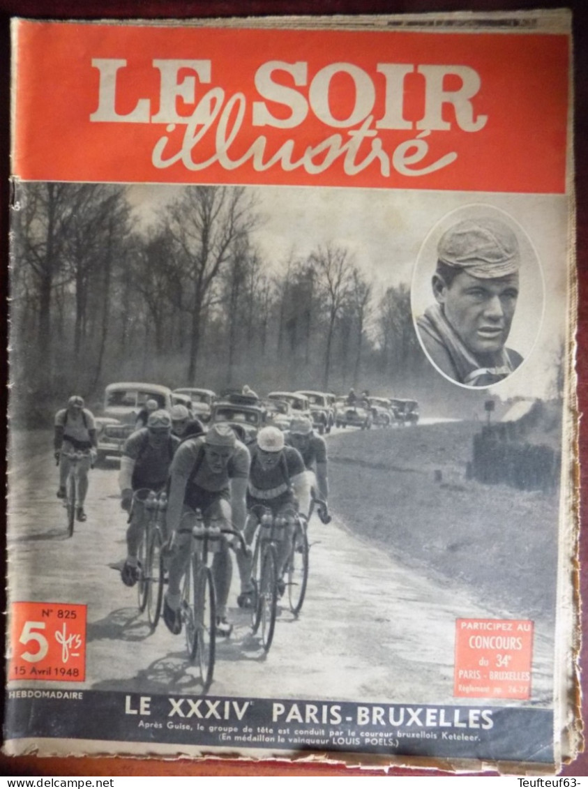 Le Soir Illustré N° 825 Cyclisme XXXIVè Paris-Bruxelles , Vainqueur Louis Poels - Jean Cocteau - E. Verhaeren - 1900 - 1949