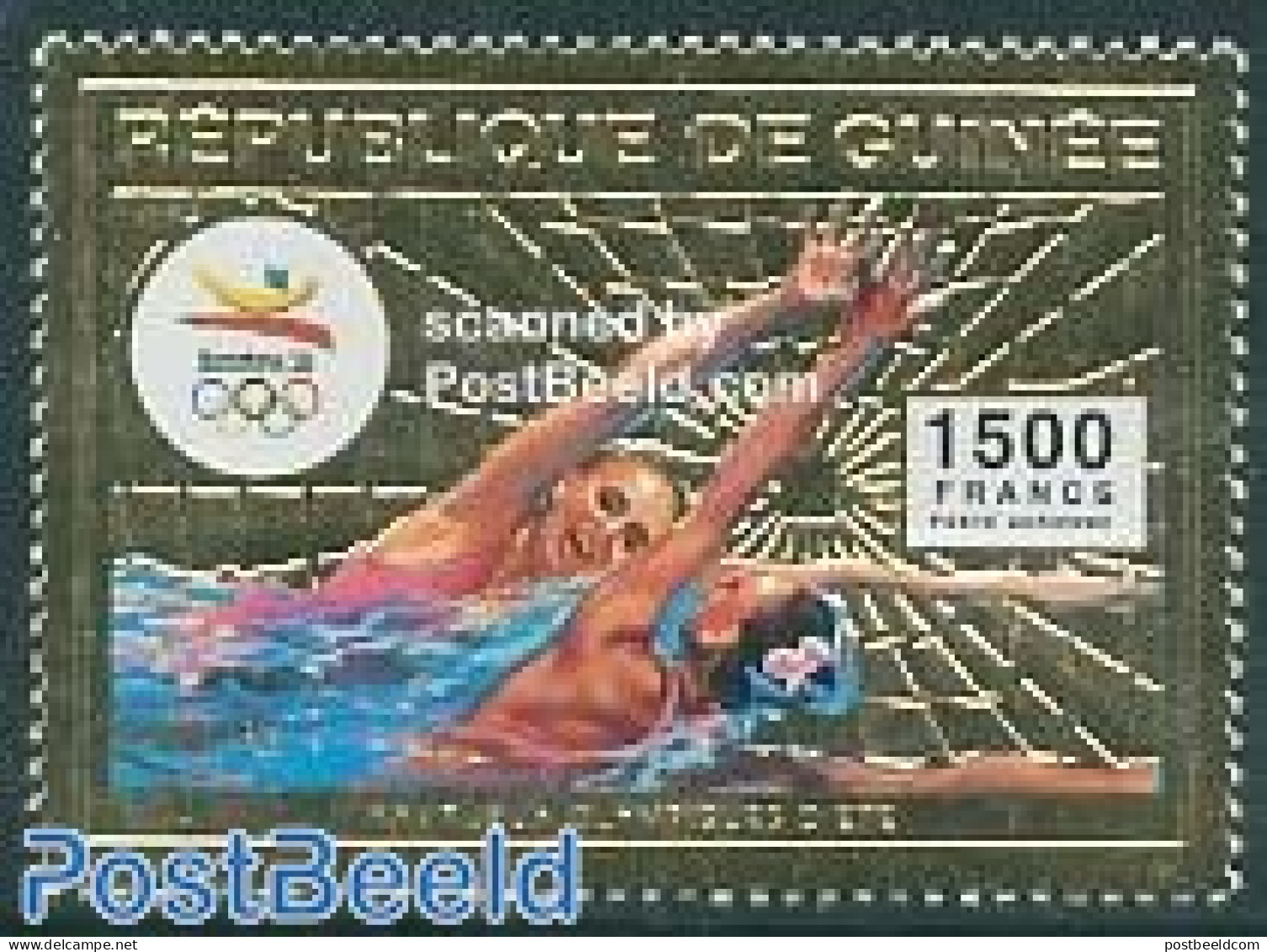 Guinea, Republic 1992 Olympic Games 1v Gold, Swimming, Mint NH, Sport - Olympic Games - Swimming - Schwimmen