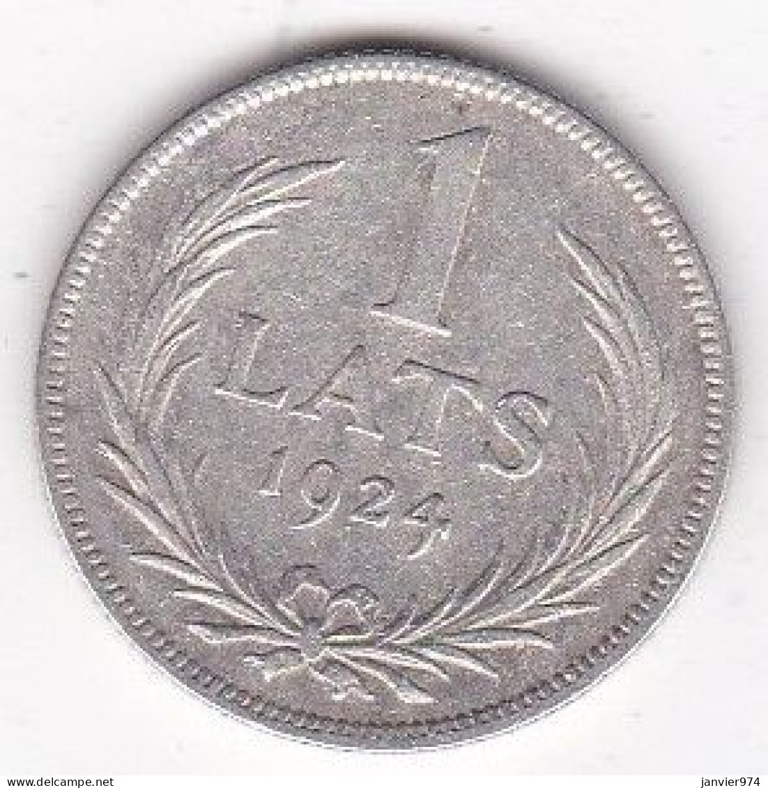 Lettonie. 1 Lats 1924 , En Argent . KM# 7, Superbe - Lettonie