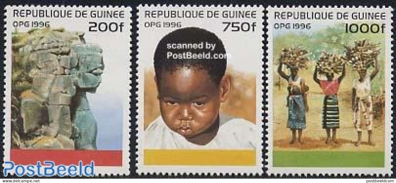 Guinea, Republic 1996 Definitives 3v, Mint NH, History - Various - Costumes - Costumes