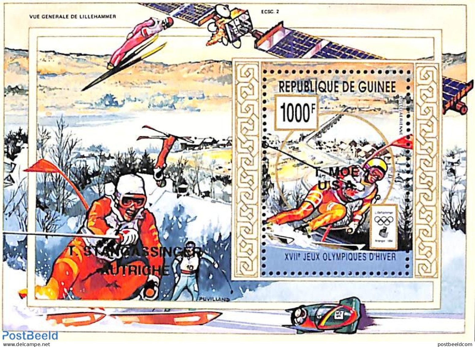Guinea, Republic 1994 Olympic Gold S/s, Mint NH, Sport - Olympic Winter Games - Skiing - Ski
