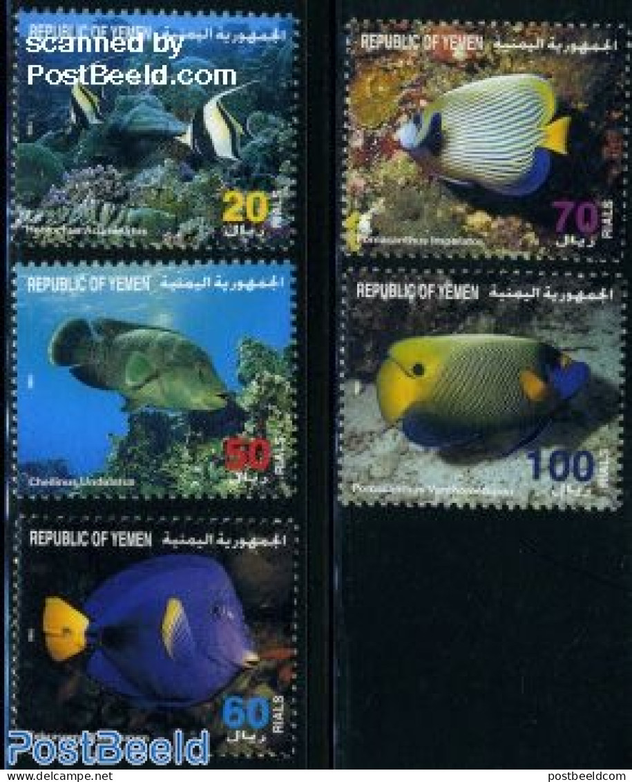 Yemen, Republic 1996 Fish 5v, Mint NH, Nature - Fish - Poissons