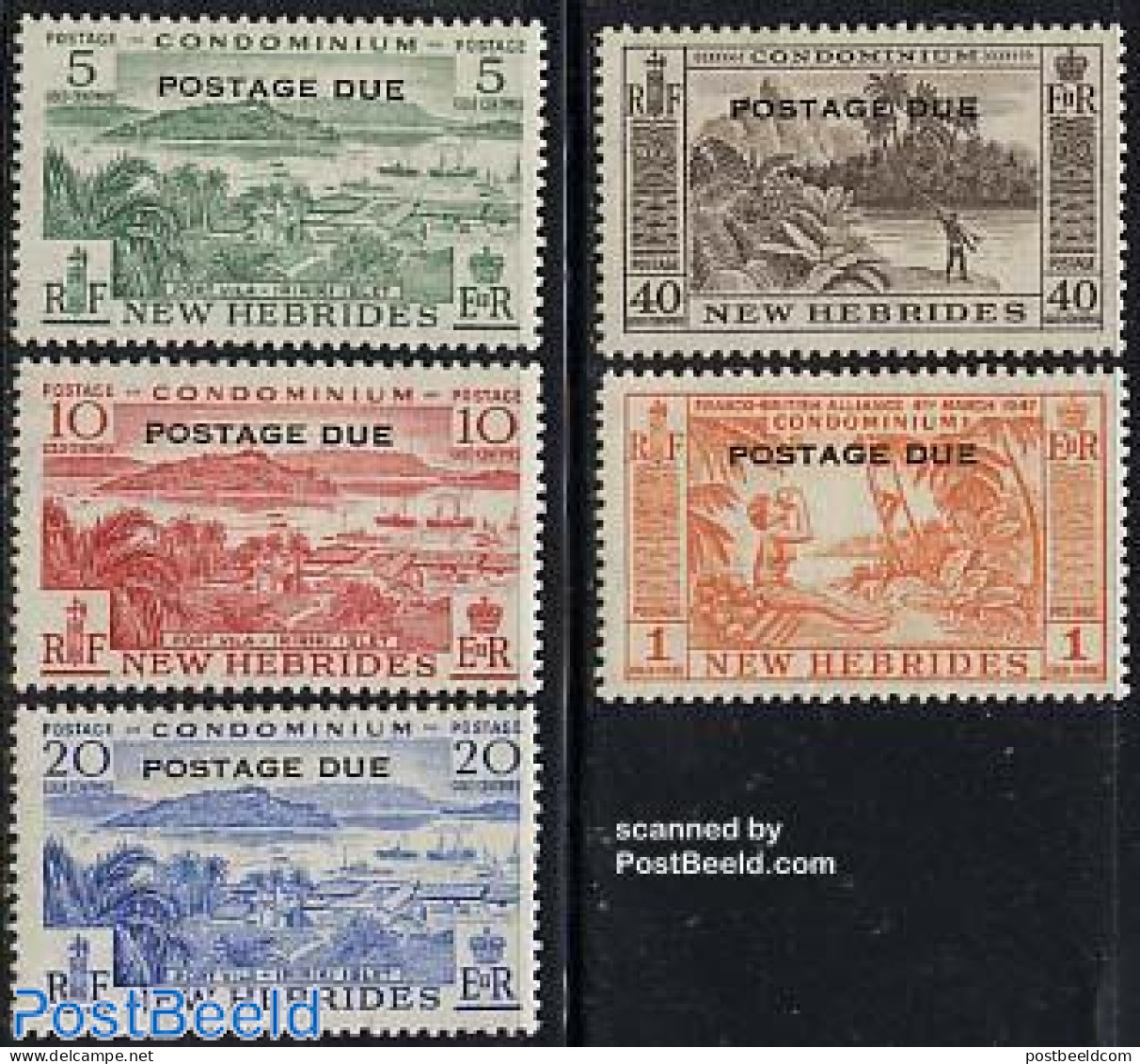 New Hebrides 1957 Postage Due 5v E, Mint NH - Other & Unclassified