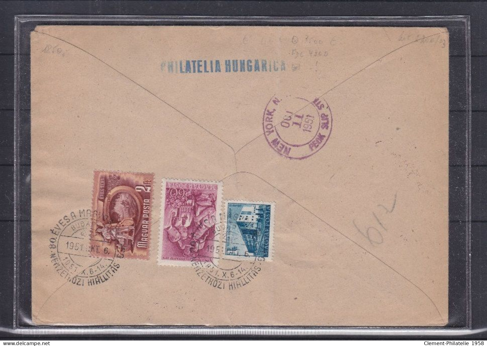 2 Lettres Timbres Sur Timbres - Hongrie - Lettres Recommandée De 1951 ° - 2 Blocs Dentelé Et NON Dentelé - Rare - Covers & Documents