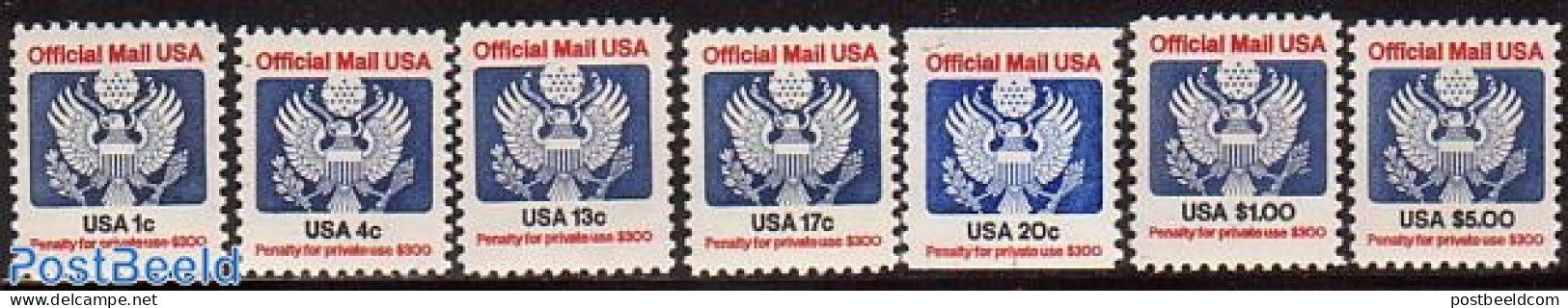United States Of America 1983 Official Mail 7v, Mint NH, History - Coat Of Arms - Nuovi