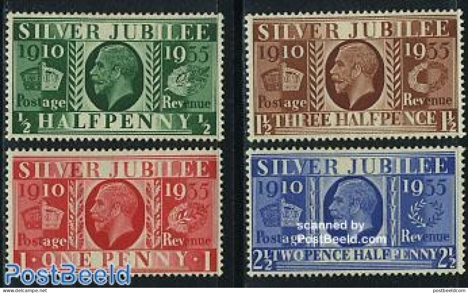 Great Britain 1935 Silver Jubilee 4v, Mint NH, History - Kings & Queens (Royalty) - Ongebruikt