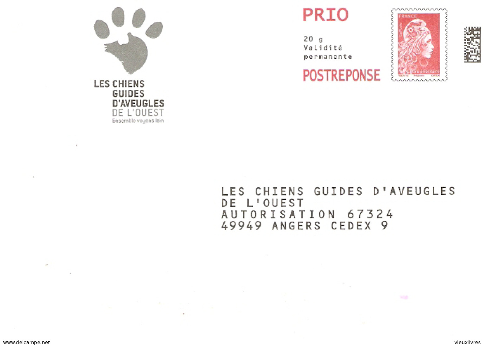 231824 Les Chiens Guides D'aveugles De L'Ouest Prêt-à-poster YZ Yseult Entier Postal PAP Marianne L'engagée - Prêts-à-poster: Réponse /Marianne L'Engagée