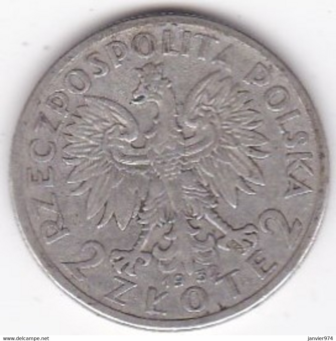 Pologne . 2 Zlote 1932. Argent, Y# 20 - Poland
