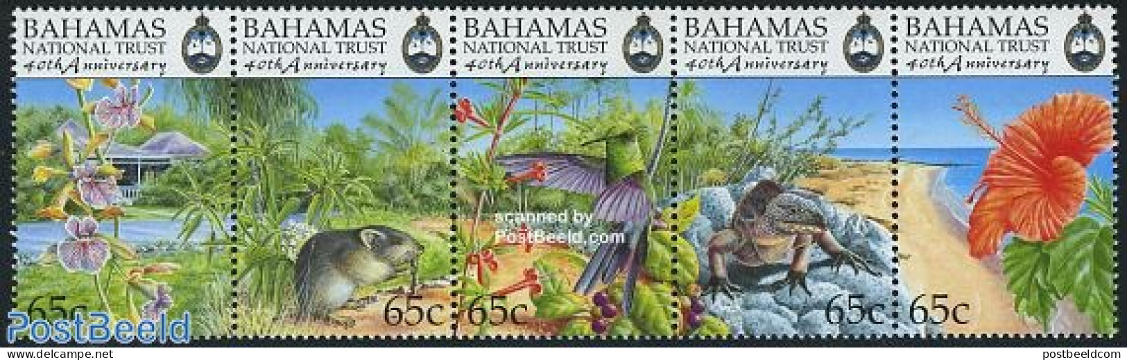 Bahamas 1999 National Trust 5v [::::], Mint NH, Nature - Animals (others & Mixed) - Birds - Flowers & Plants - Reptiles - Andere & Zonder Classificatie