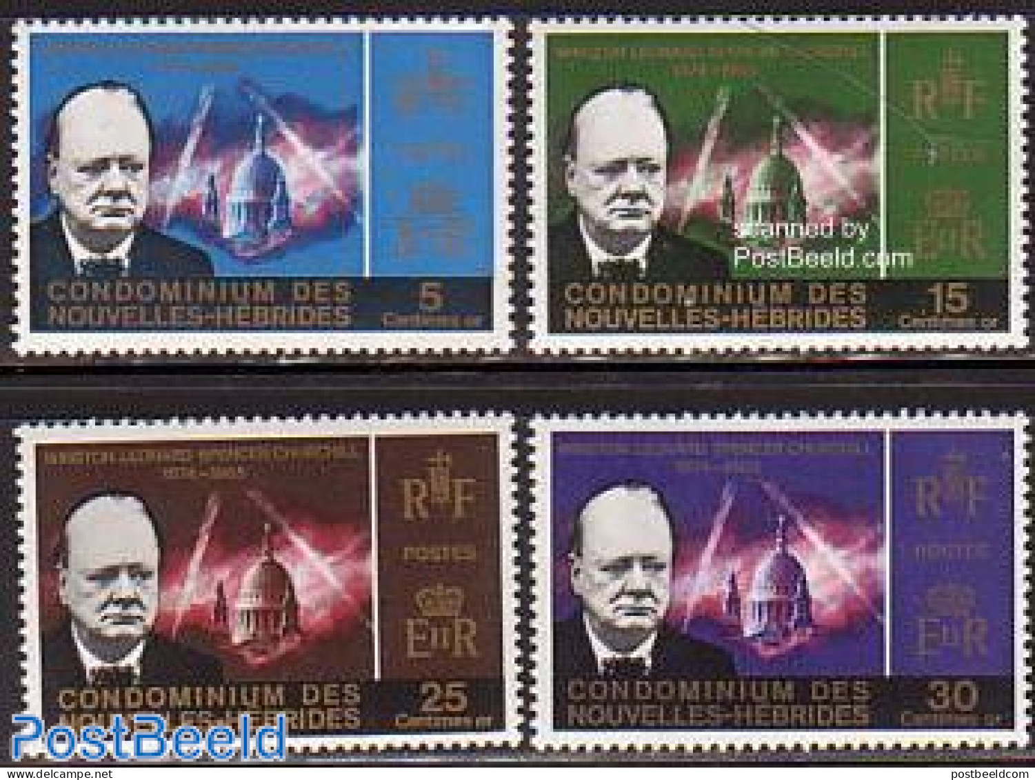 New Hebrides 1966 Churchill 4v F, Mint NH, History - Transport - Churchill - Politicians - Fire Fighters & Prevention - Ungebraucht