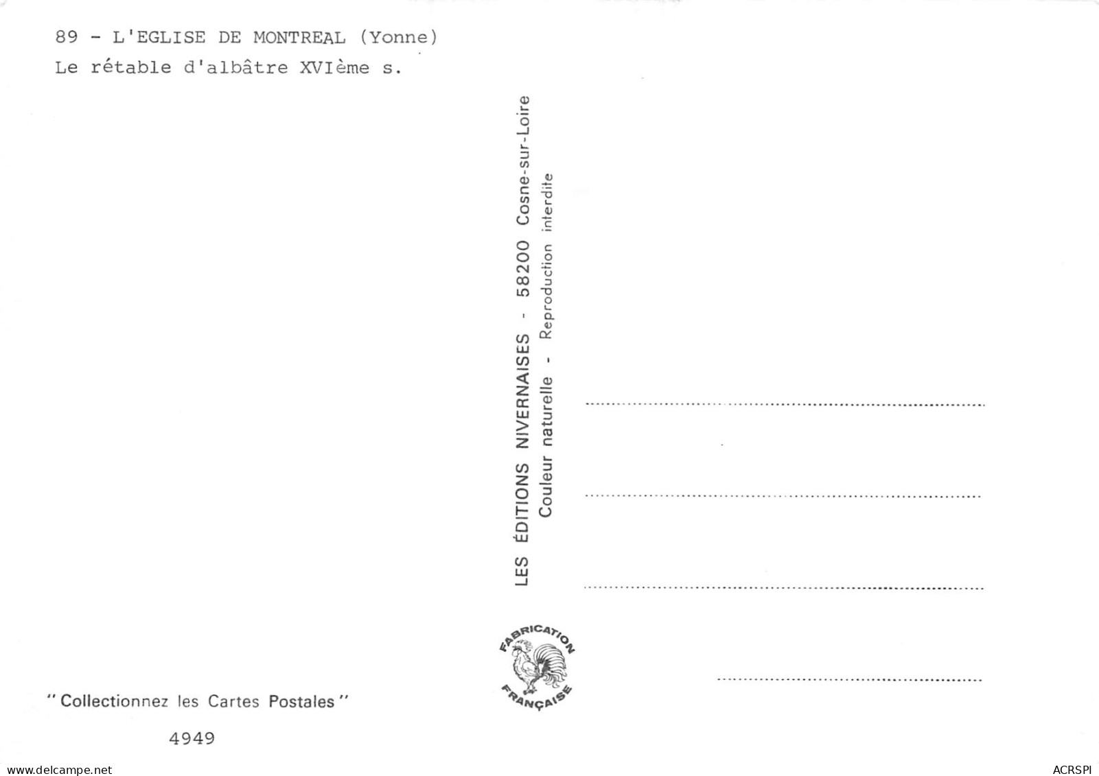 MONTREAL Le Retable D'albatre  XVI  16  (scan Recto Verso)MG2864VIC - Montreal