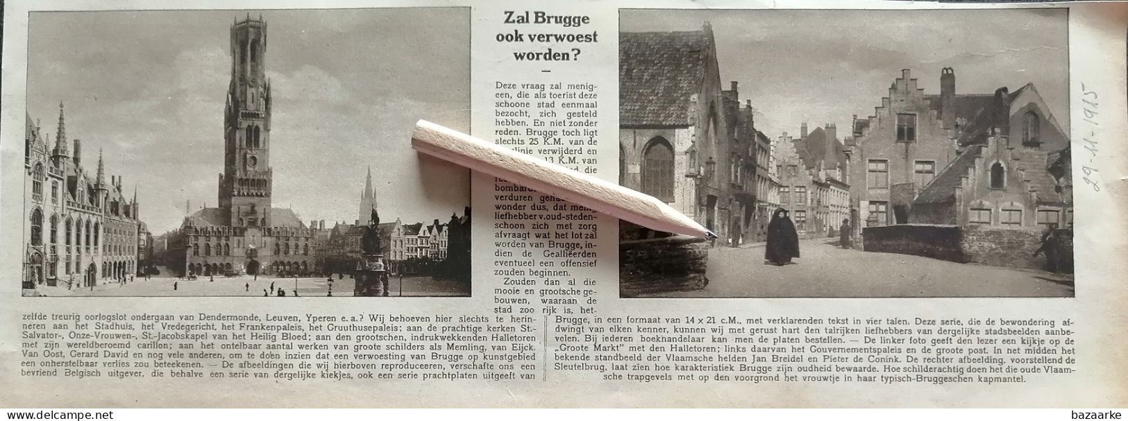 OORLOG 1915 / BRUGGE / ZAL BRUGGE OOK VERWOEST WORDEN? - Ohne Zuordnung