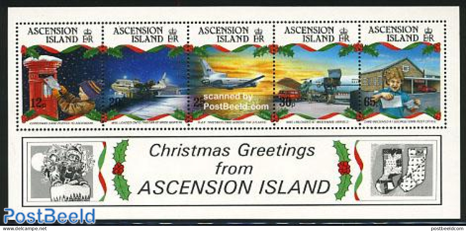 Ascension 1993 Christmas S/s, Mint NH, Religion - Transport - Christmas - Automobiles - Christmas