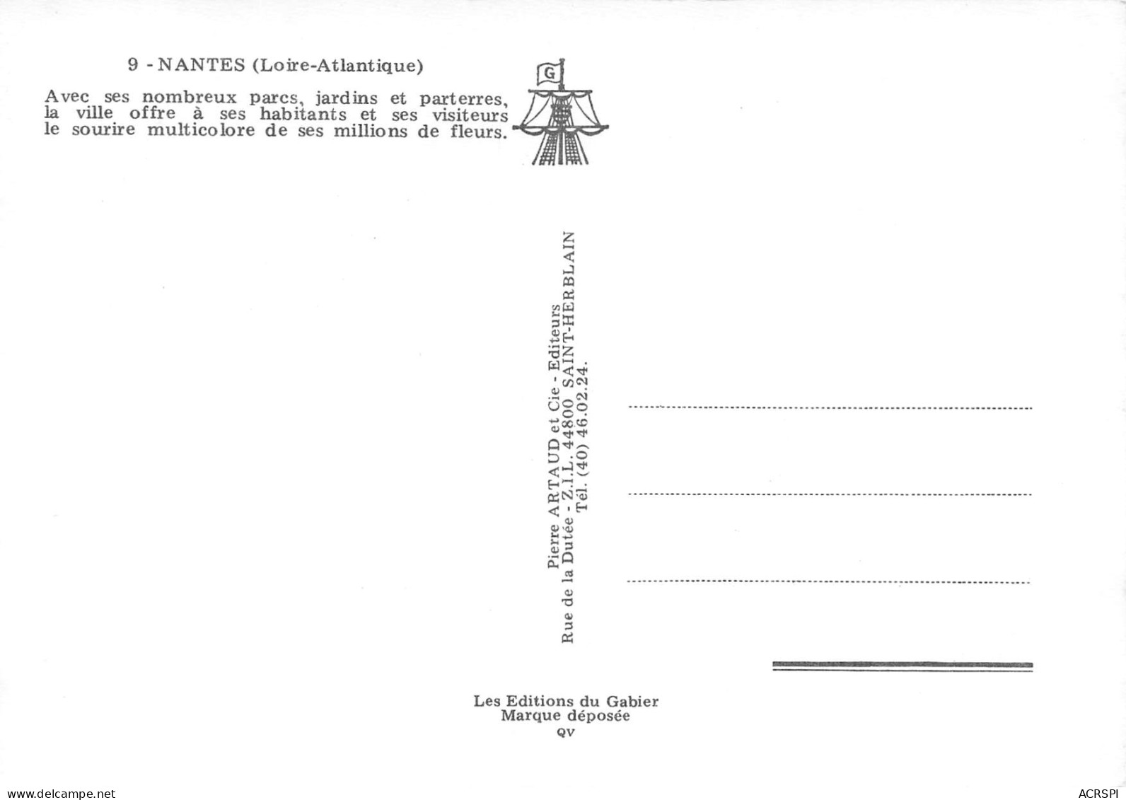 NANTES   Les Jardins Fleuris    7 (scan Recto Verso)MG2865 - Nantes