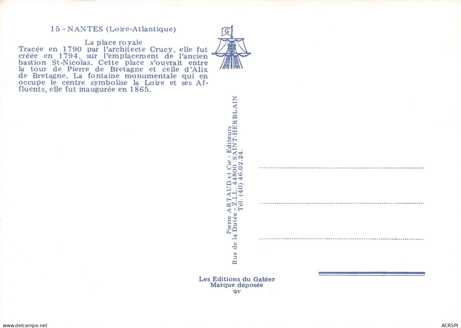 NANTES   Place Royale   16 (scan Recto Verso)MG2865 - Nantes