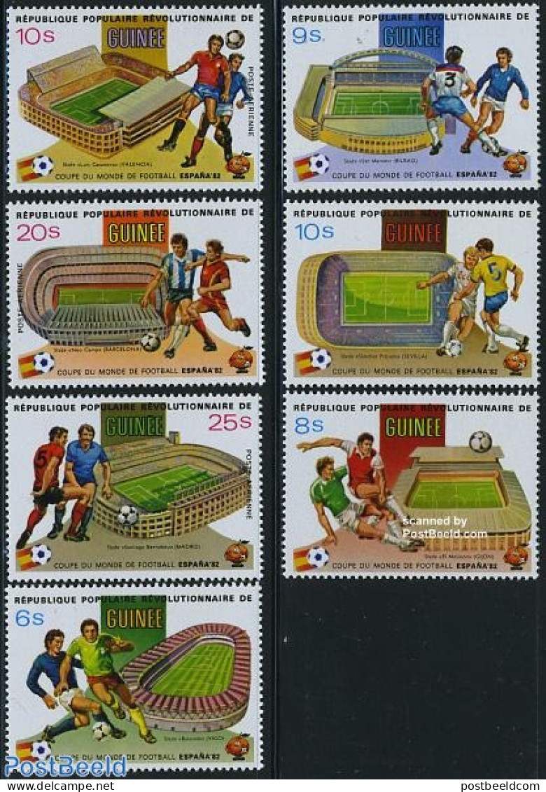 Guinea, Republic 1982 World Cup Football Spain 7v, Mint NH, Sport - Football - Autres & Non Classés