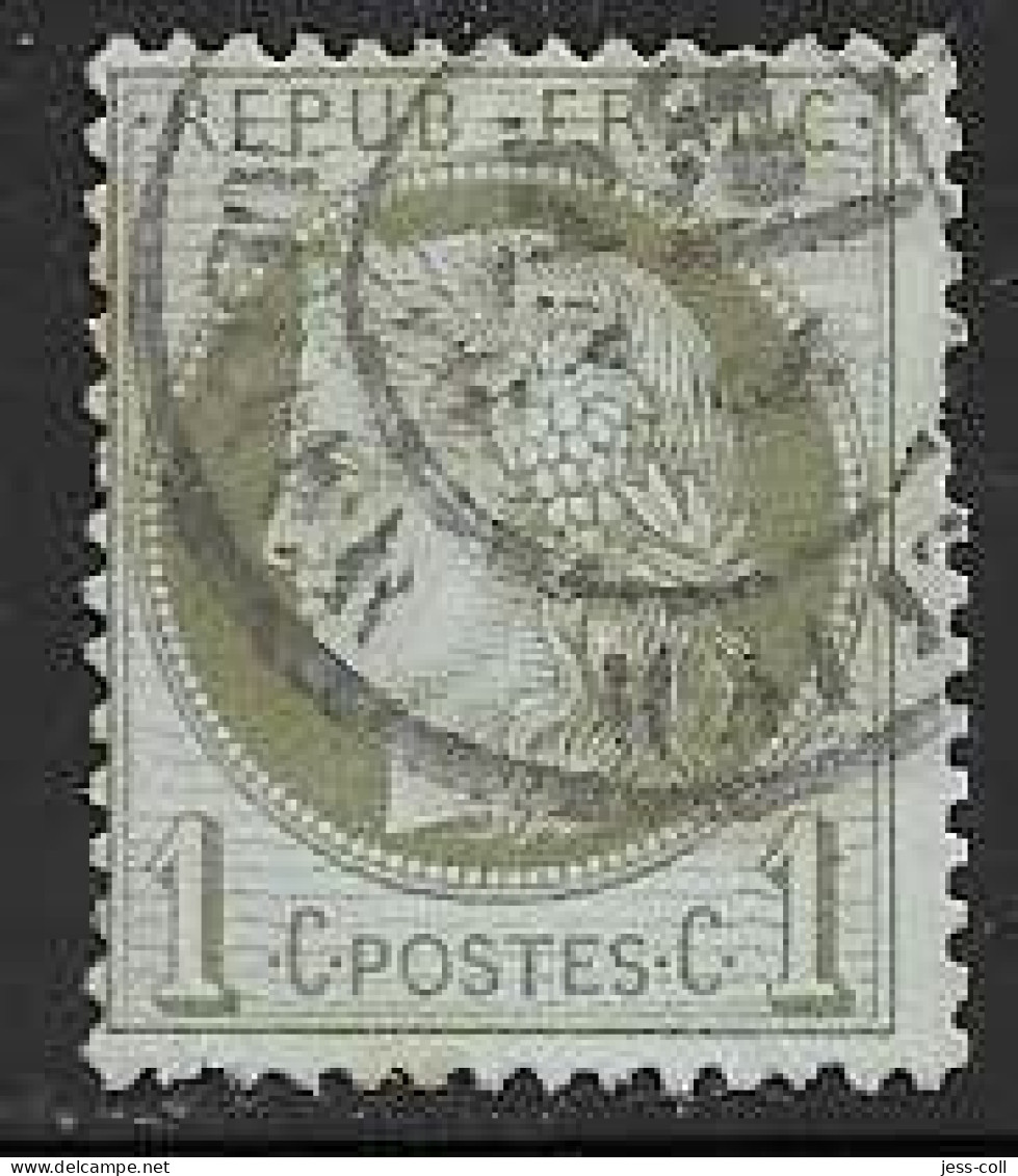 Yvert 50a 1 C Vert-bronze - O - 1871-1875 Ceres