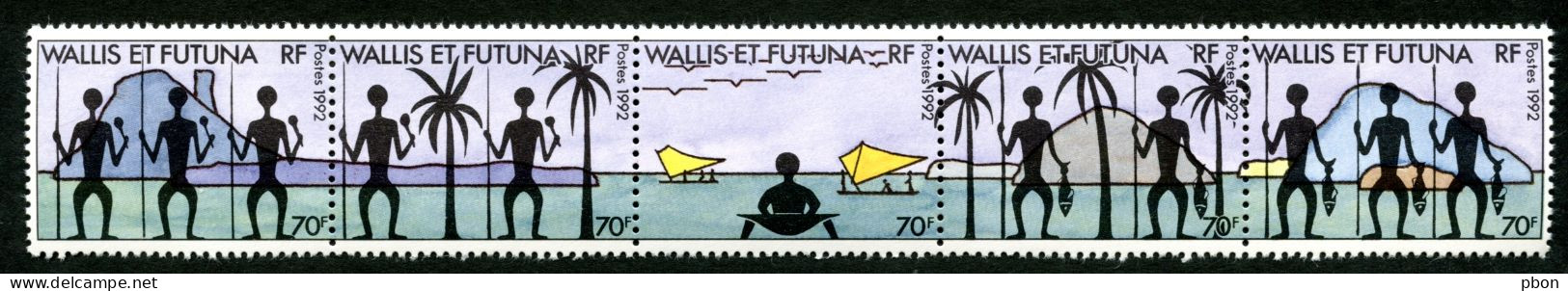 Lot D207 Wallis Et Futuna N°436A Bande De 5 Timbres - Autres & Non Classés