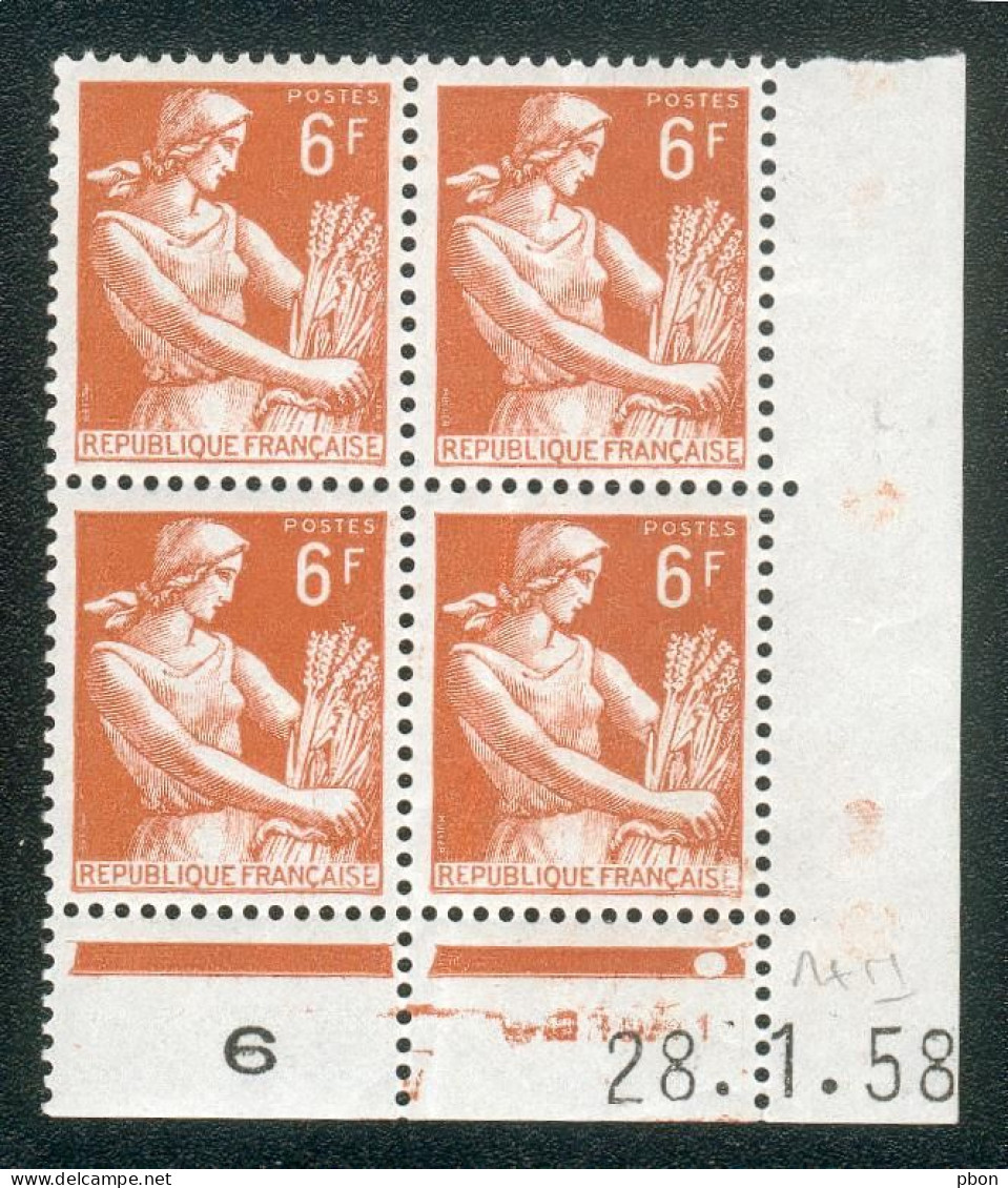 Lot C041 France Coin Daté Moissonneuse N°1115 (**) - 1950-1959