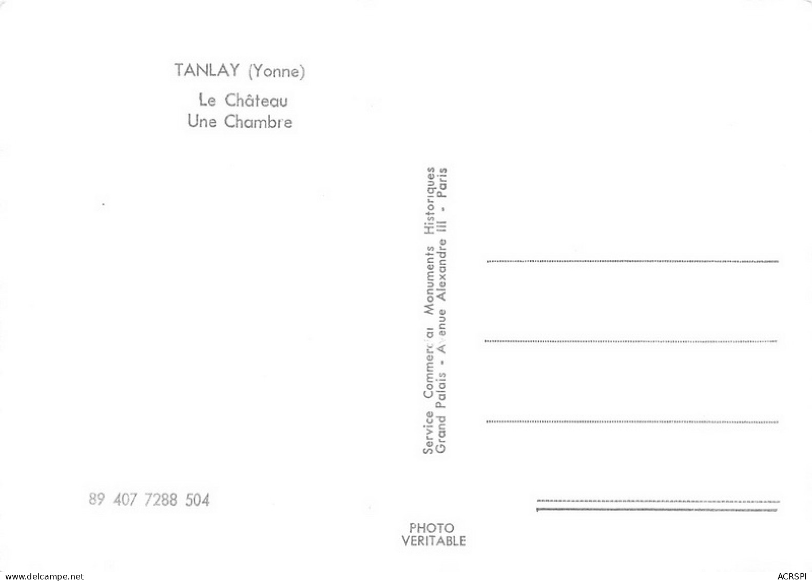 TANAY Le Chateau 28 (scan Recto Verso)MG2868TER - Tanlay