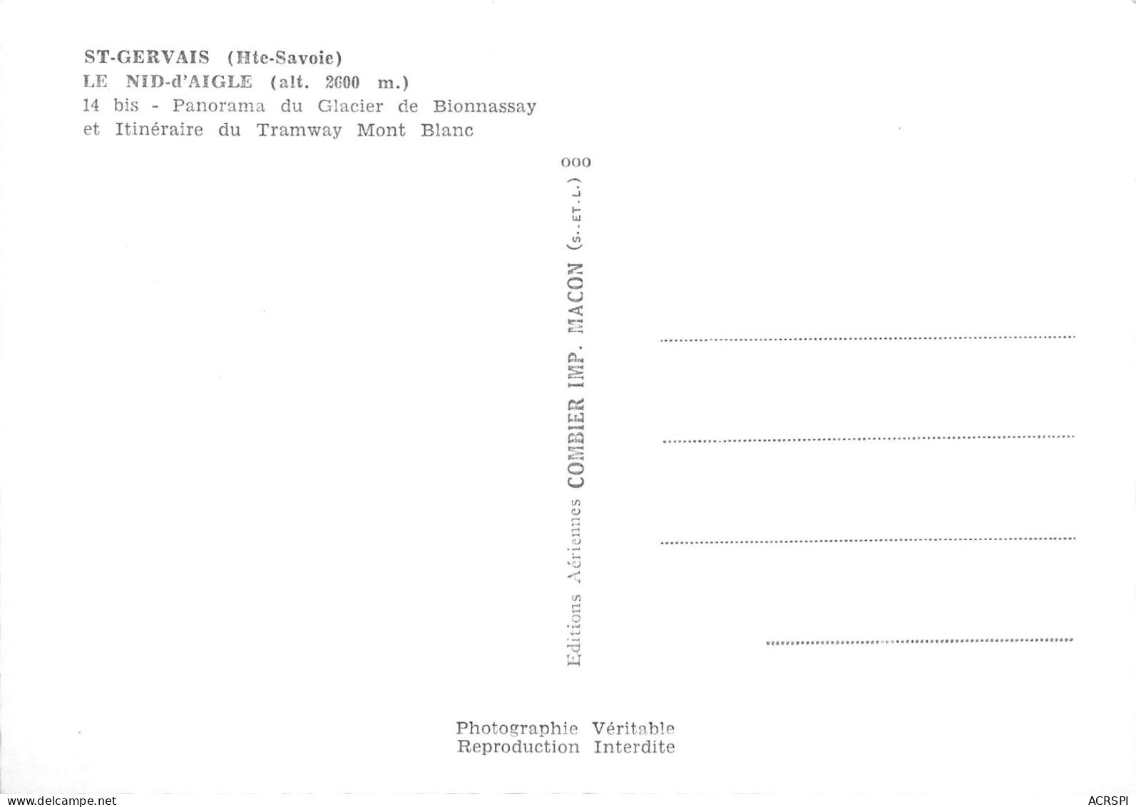 ST GERVAIS LES BAINS Le Nid D'aigle 12  (scan Recto Verso)MG2868UND - Saint-Gervais-les-Bains