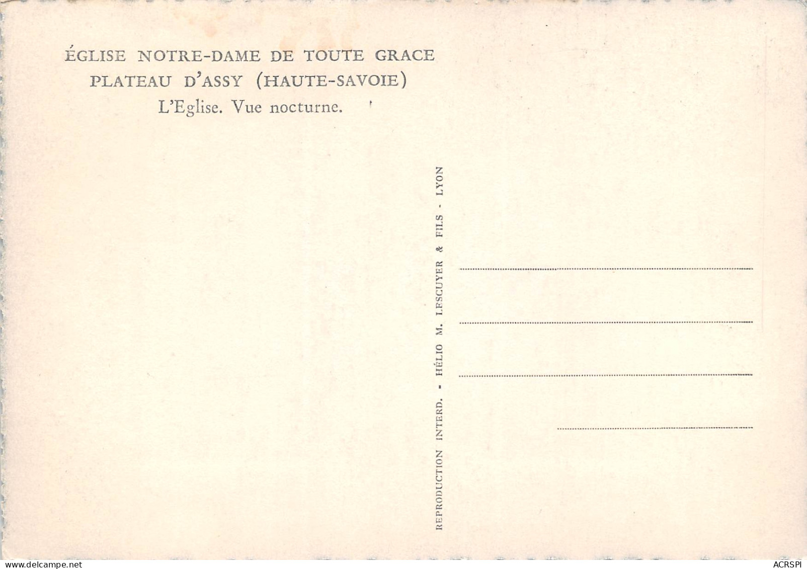 PASSY Eglise Notre Dame De Toute Grace Plateau D'assy   37  (scan Recto Verso)MG2868UND - Passy