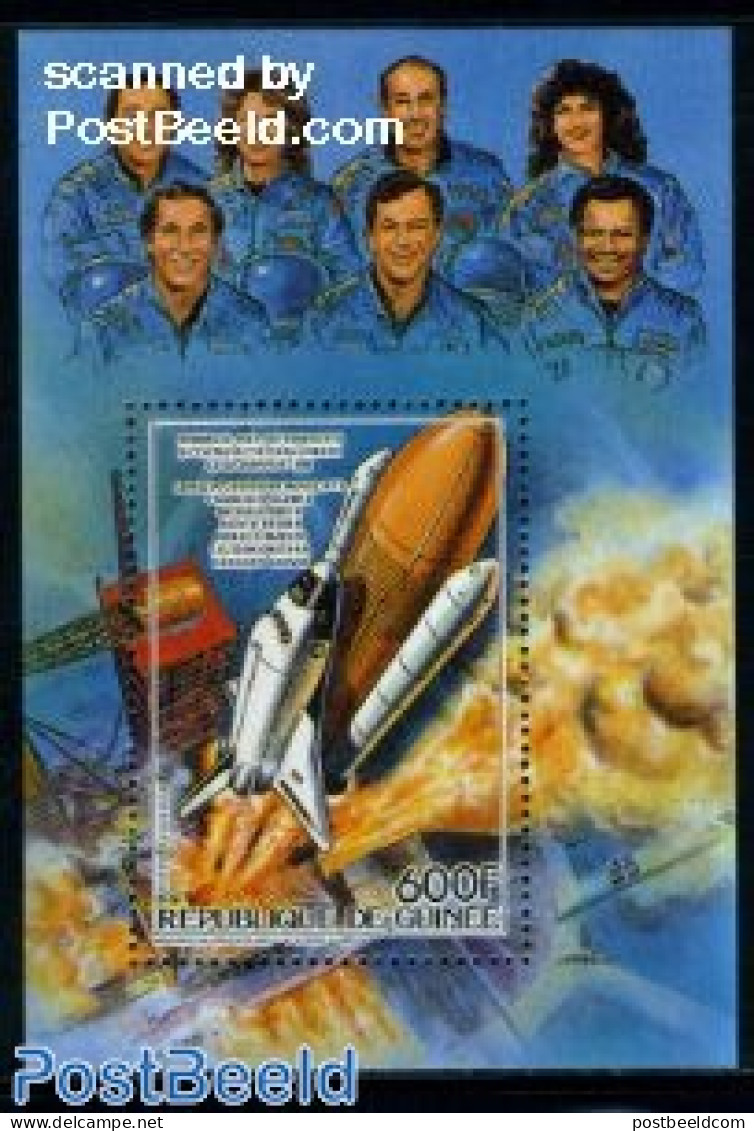 Guinea, Republic 1986 Challenger Accident S/s, Mint NH, History - Transport - Space Exploration - Disasters - Autres & Non Classés
