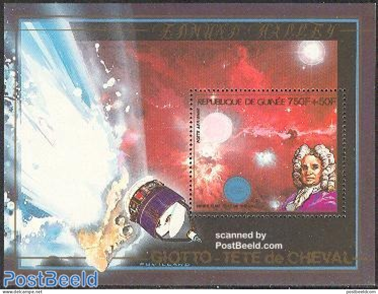 Guinea, Republic 1989 The Cosmos S/s, Mint NH, Science - Transport - Astronomy - Space Exploration - Halley's Comet - Astrología