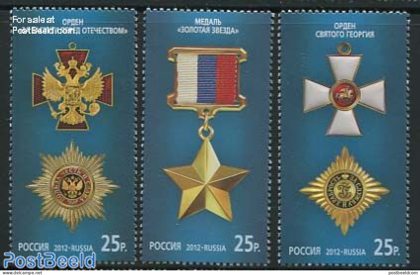 Russia 2012 Medals 3v, Mint NH, History - Decorations - Militares