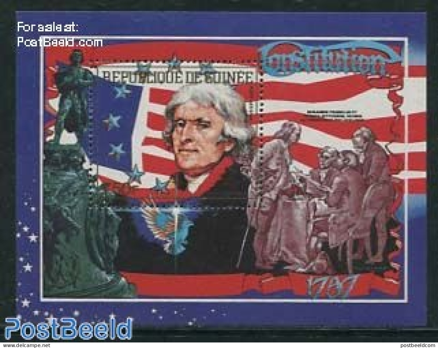 Guinea, Republic 1988 Thomas Jefferson S/s, Mint NH, History - US Bicentenary - Autres & Non Classés