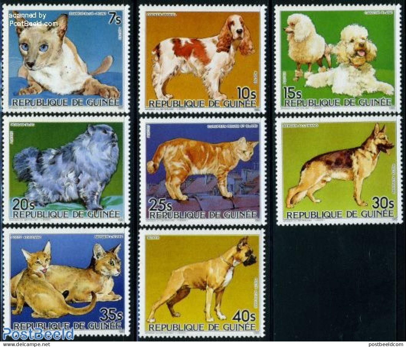 Guinea, Republic 1985 Dogs & Cats 8v, Mint NH, Nature - Cats - Dogs - Autres & Non Classés