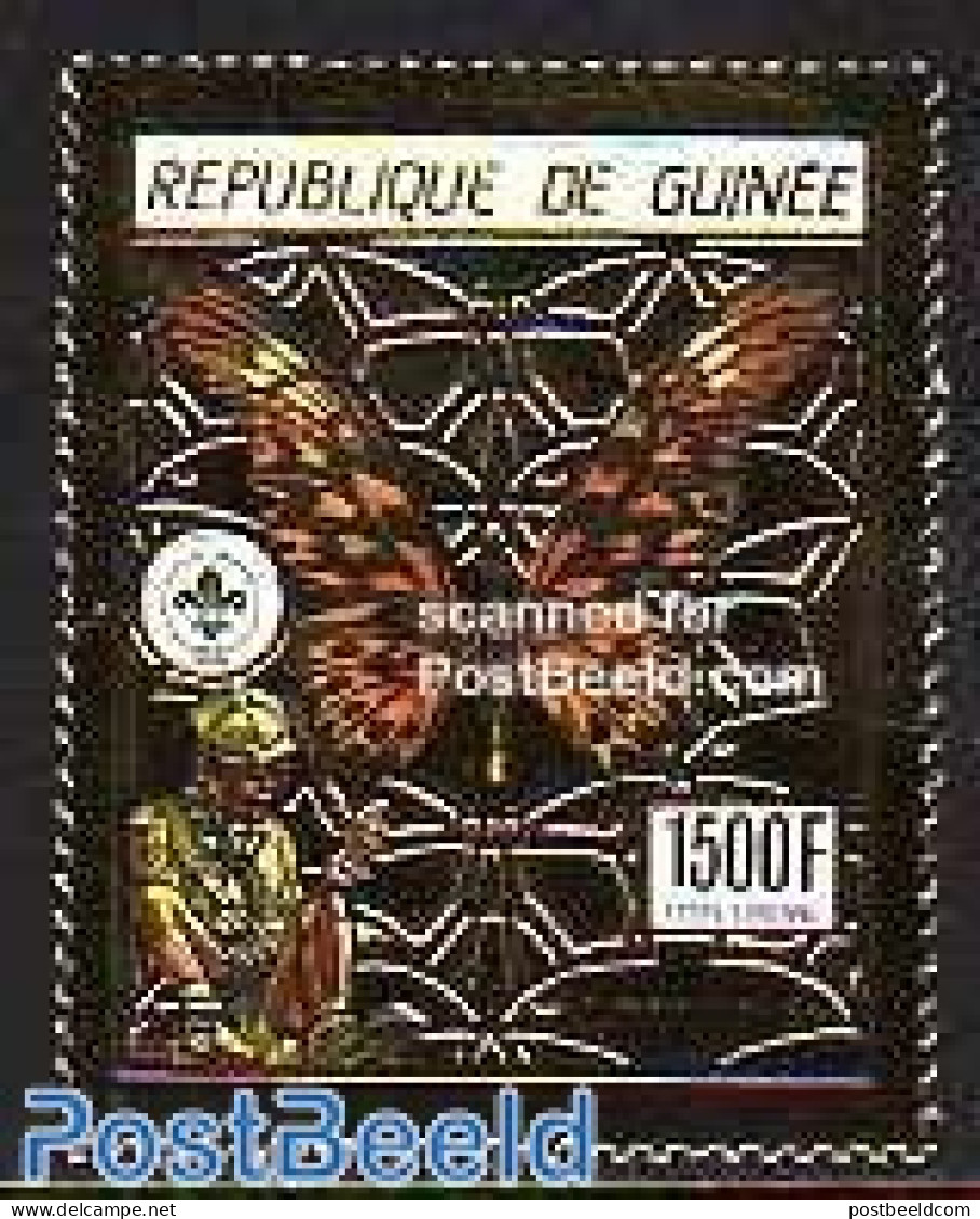 Guinea, Republic 1990 Scouting, Butterfly 1v Gold, Mint NH, Nature - Sport - Butterflies - Scouting - Autres & Non Classés