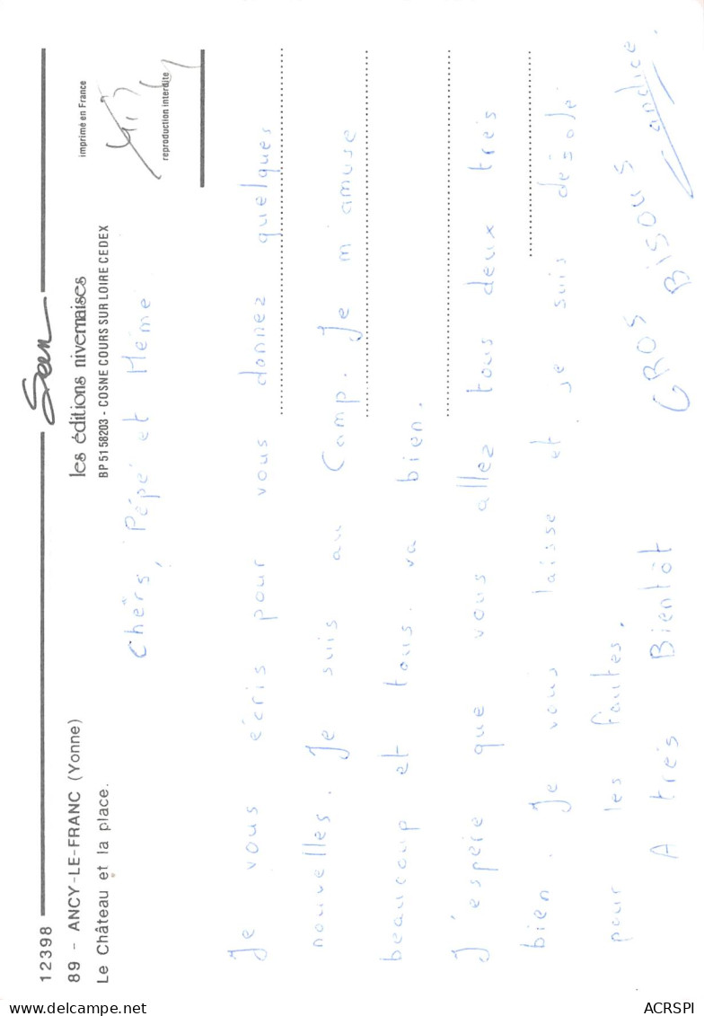 ANCY LE FRANC Le Château Et La Place  46 (scan Recto Verso)MG2871 - Ancy Le Franc