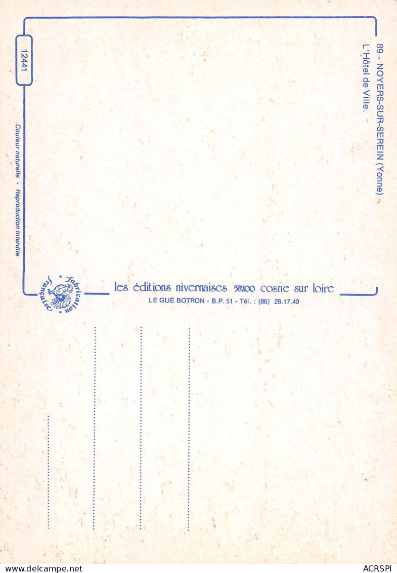 NOYERS SUR SEREIN  L'hôtel De Ville   48 (scan Recto Verso)MG2871 - Noyers Sur Serein