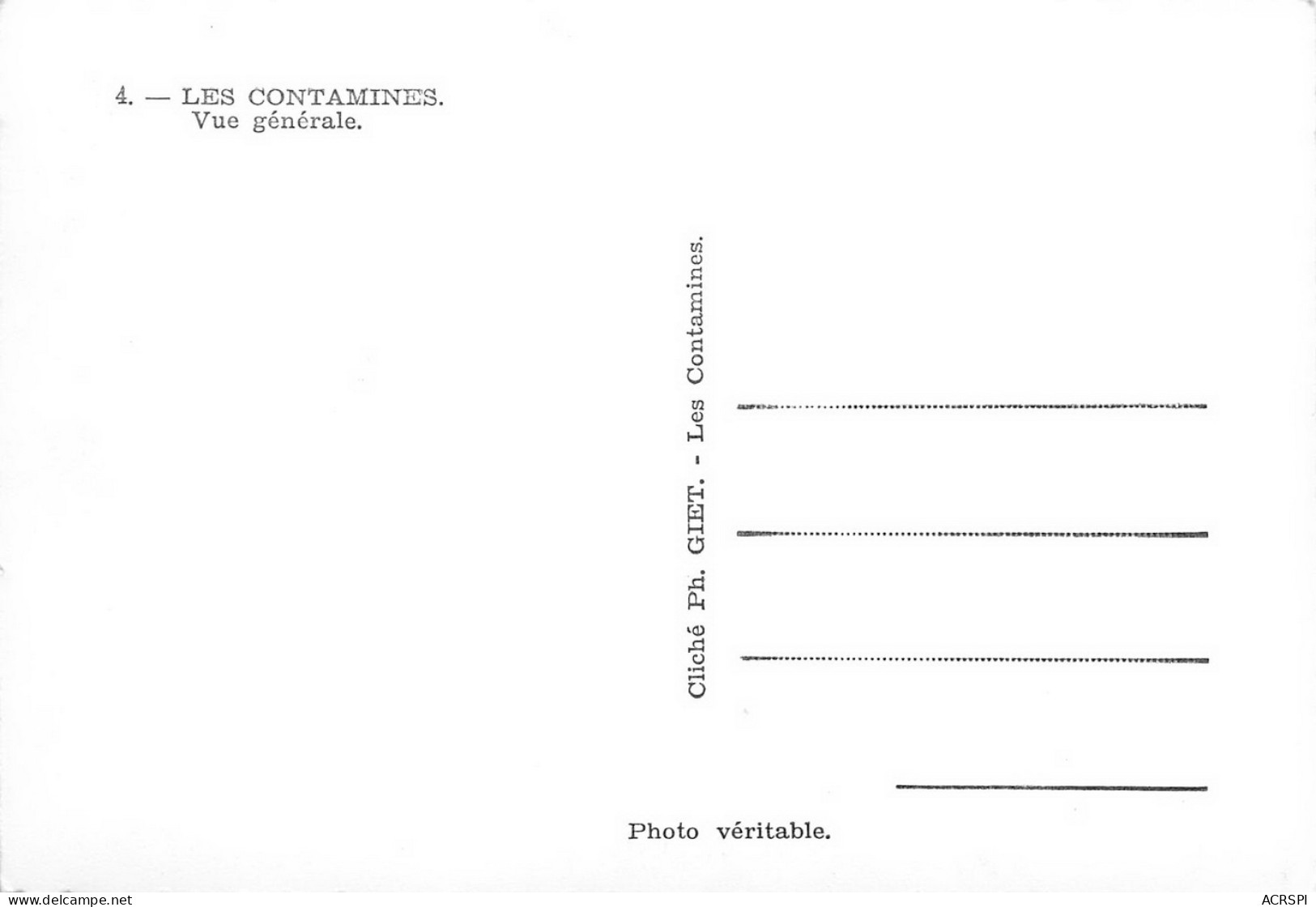 LES CONTAMINES Vue Generale  39   (scan Recto Verso)MG2872UND - Les Contamines-Montjoie