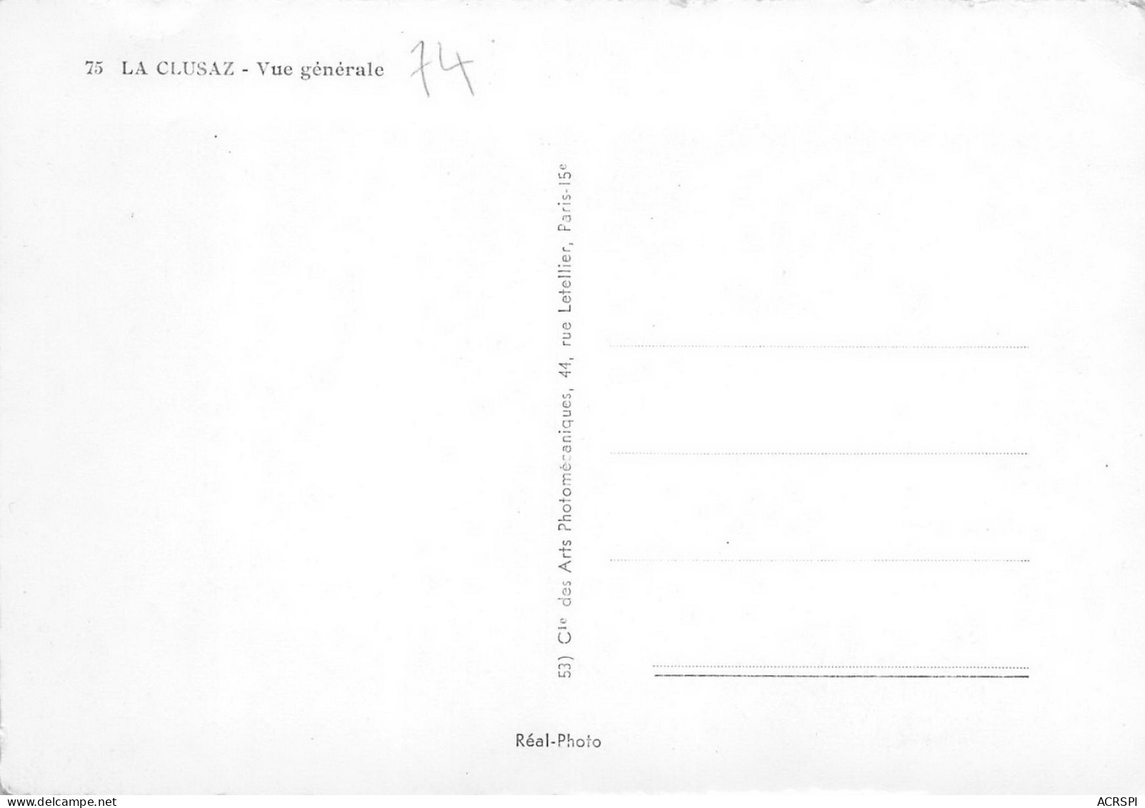 LA CLUSAZ Vue Generale   48  (scan Recto Verso)MG2872UND - La Clusaz