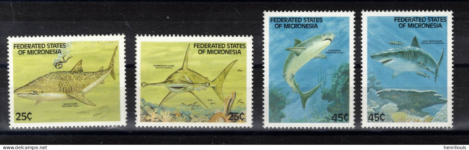 MICRONESIE    Timbres Neufs ** De 1989  ( Ref 4953 A )Faune Marine - Requins - Micronésie
