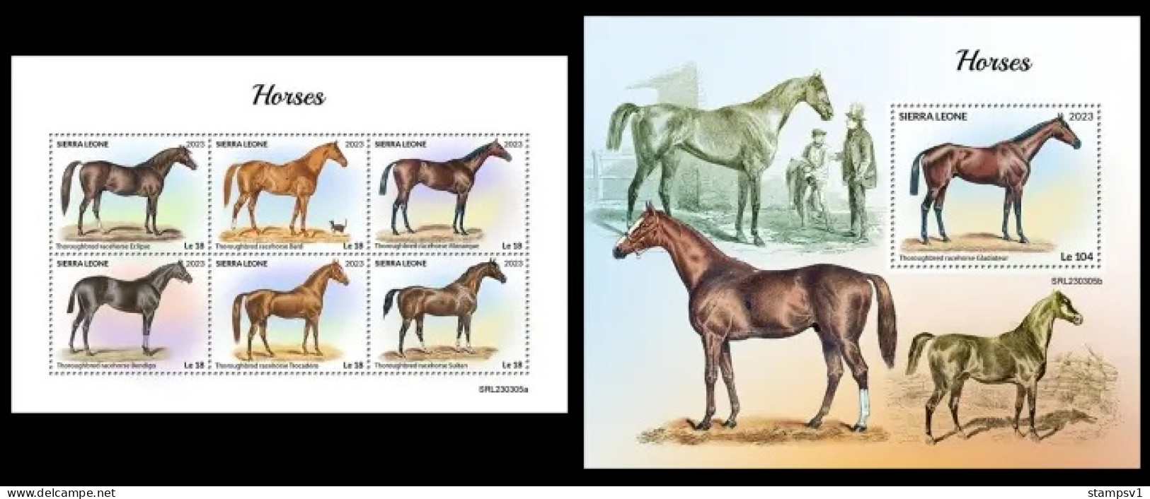 Sierra Leone  2023 Horses. (305) OFFICIAL ISSUE - Paarden