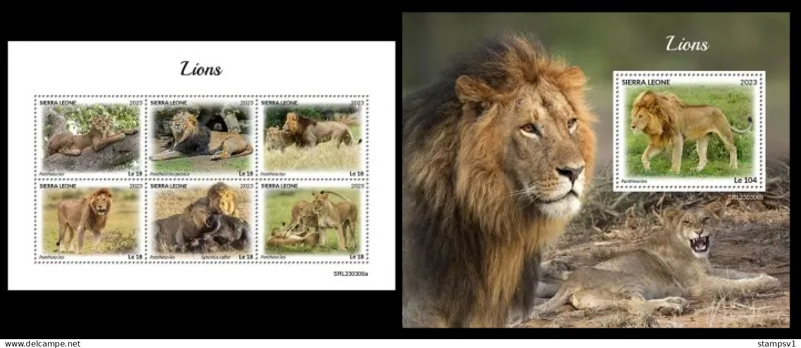 Sierra Leone  2023 Lions. (306) OFFICIAL ISSUE - Big Cats (cats Of Prey)